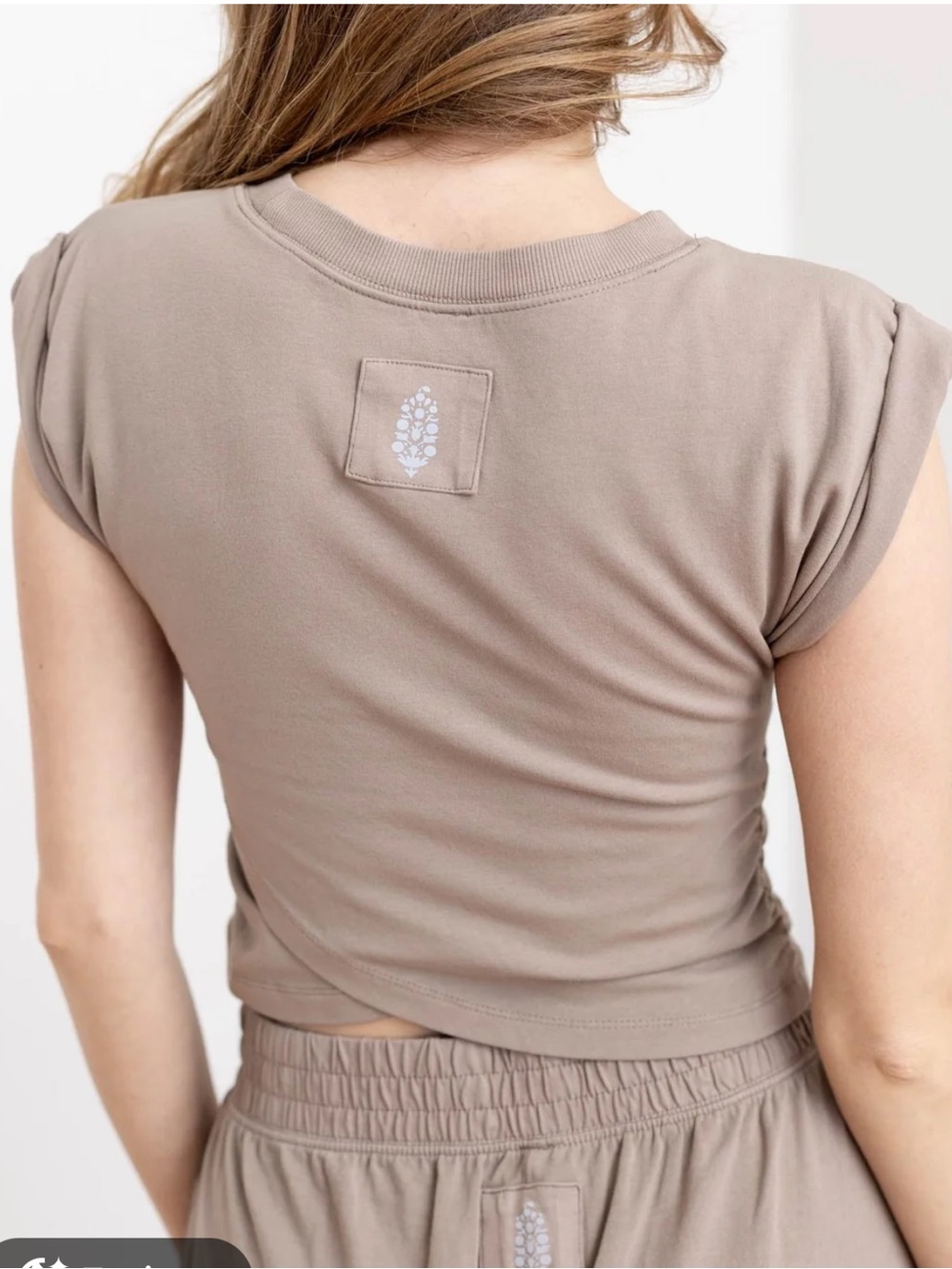 Free People Movement Crossover Top Taupe brown size medium cropped